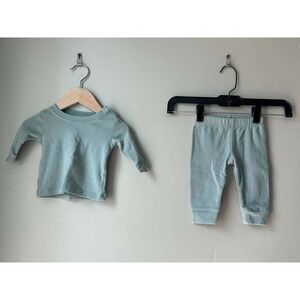 Mebie Baby Organic Cotton Matching Set Sage Mint Tee Leggings 0-3M Sleeper Cozy